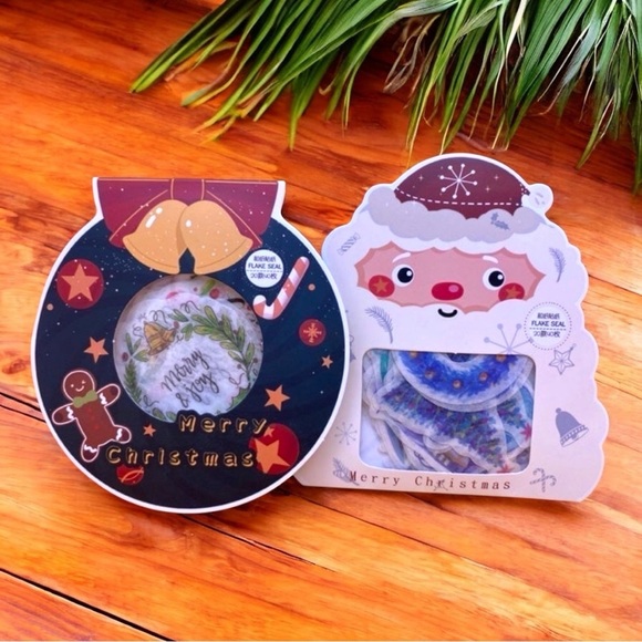 Christmas Flake Seal Sticker Set - 2 Pack - Holiday Stickers - Picture 1 of 5